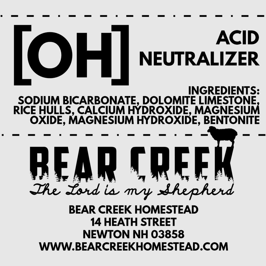 Loose mineral label for sheep, goat, cattle, cow, swine. Acid neutralizer