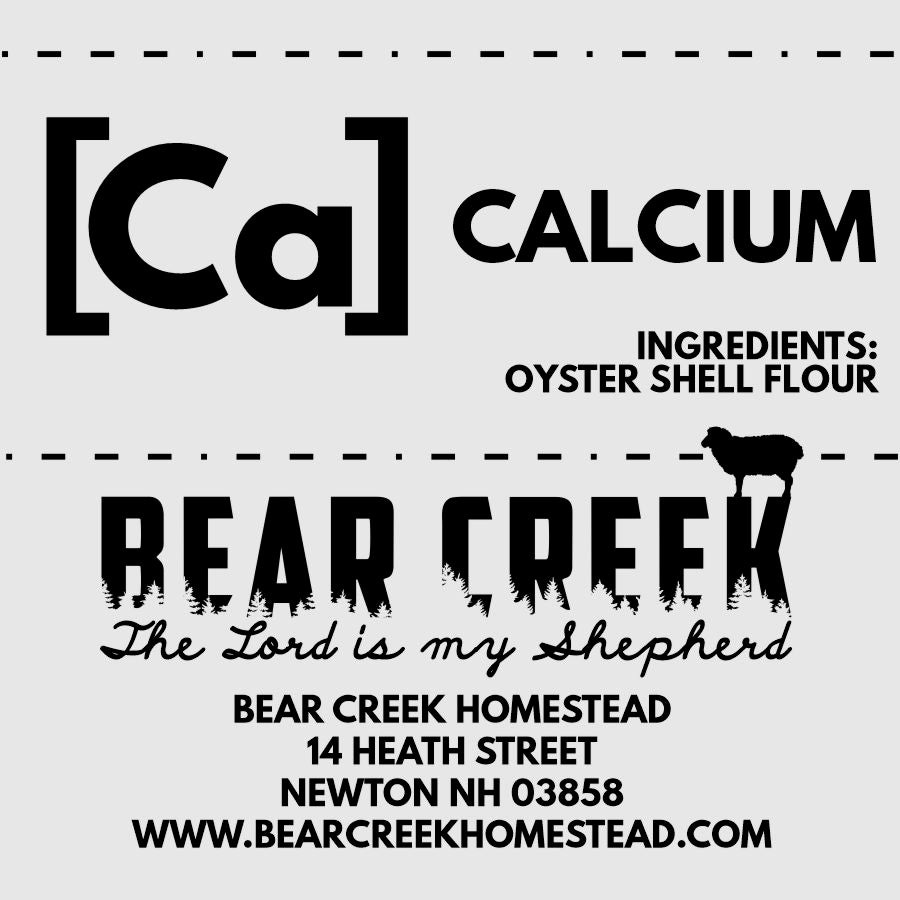 Loose mineral label for sheep, goat, cattle, cow, swine. Calcium for feeding free choice to livestock.